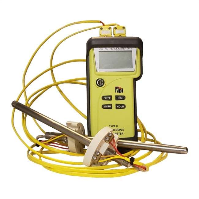 Pyrometer TPI 343 and 2 x 6" thermocouples
